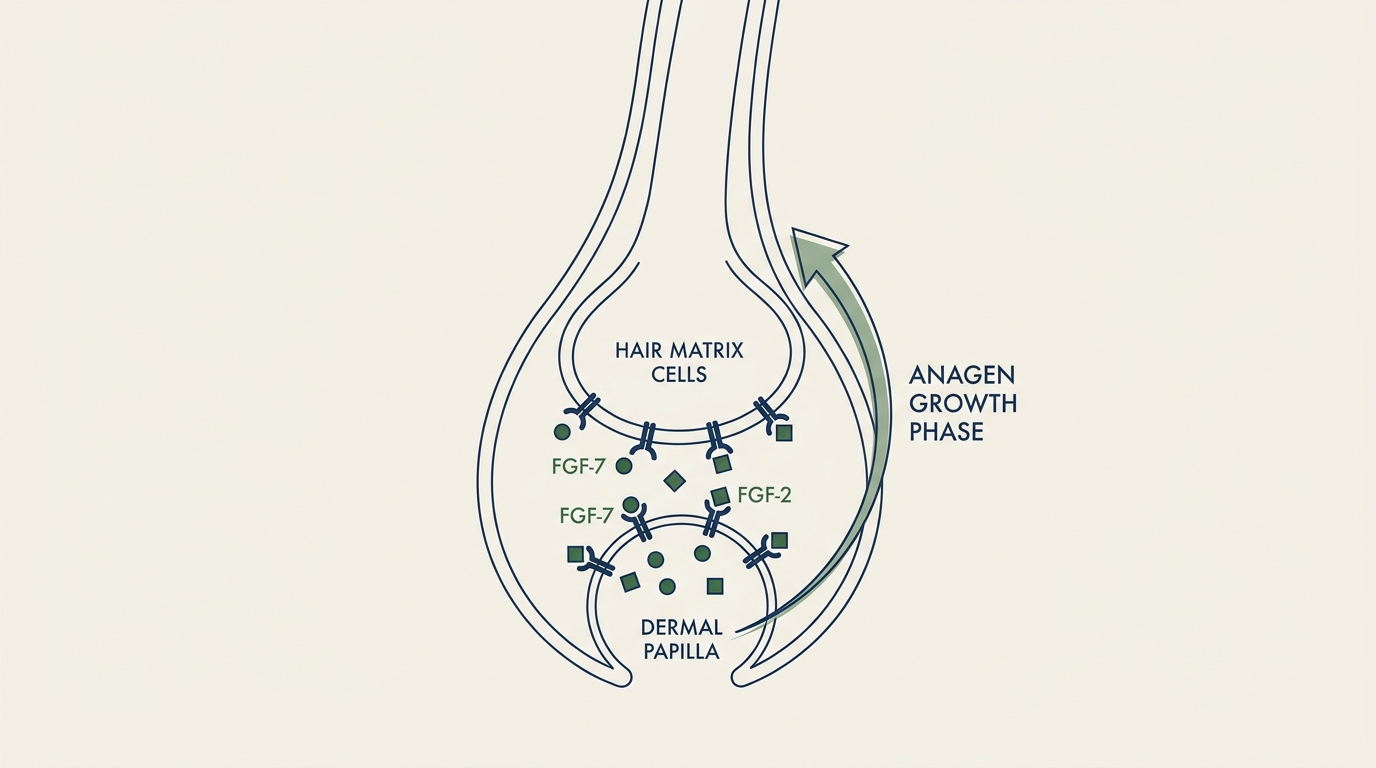 FGF-2 and FGF-7 signaling to the dermal papilla, initiating the anagen growth phase
