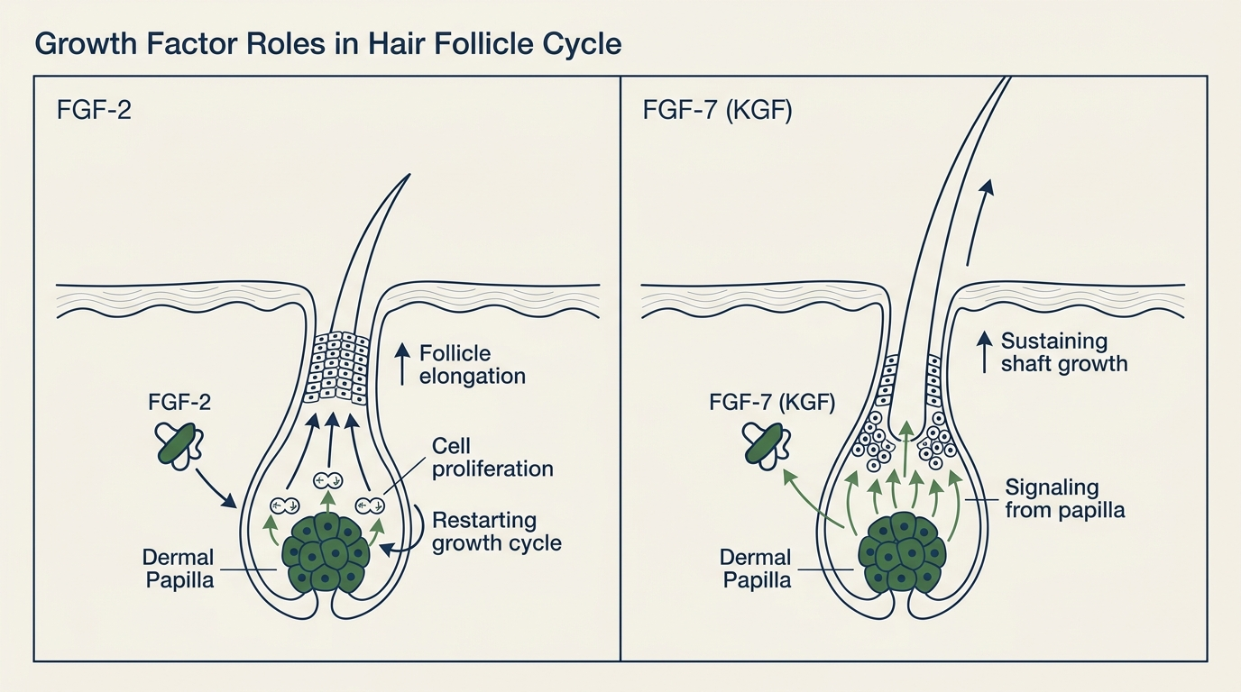 FGF-2 and FGF-7 roles in the hair follicle